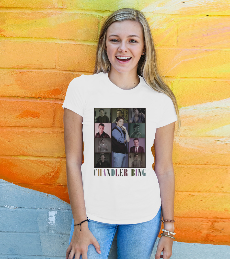 Retro Chandler Bing 90s Sweater Matthew Perry Collage T-Shirt