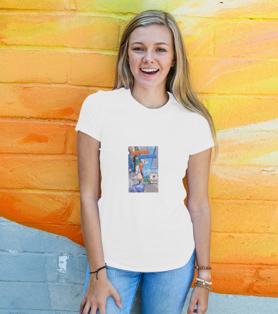 Browns Vs Broncos November 26th Game Comic Style Showdown T-Shirt