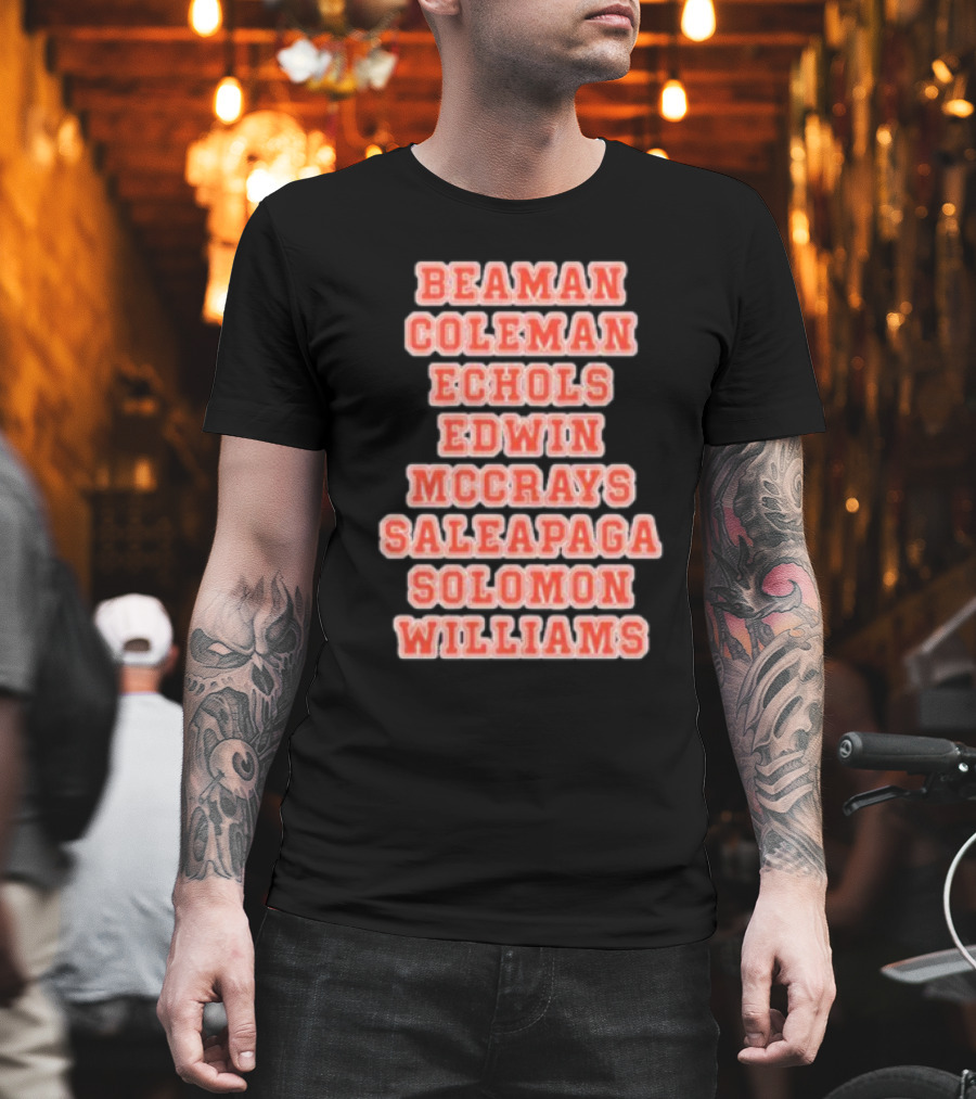 Beaman Coleman Echols Edwin McCray Saleapaga Solomon Williams Sports Legacy T-Shirt