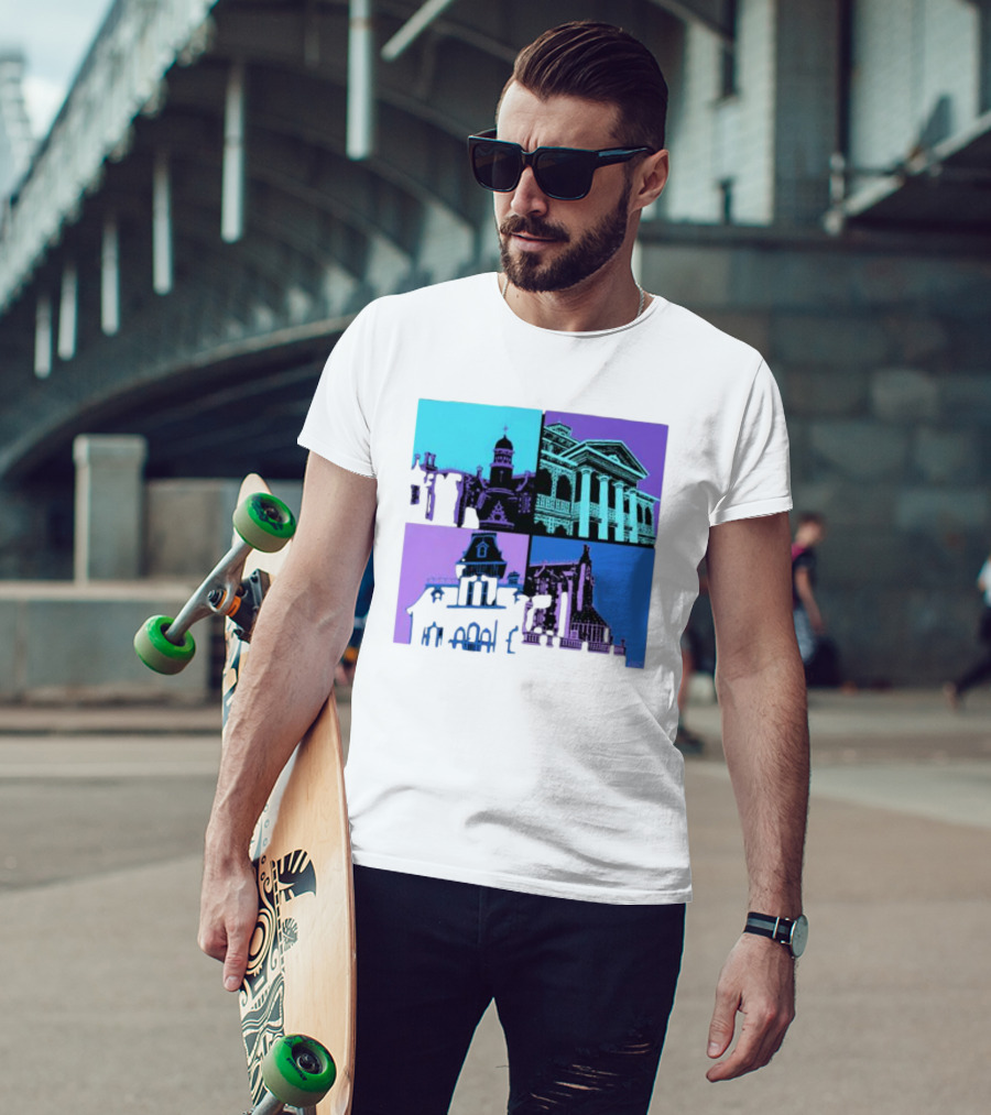 The Four Mansions Haunted Attraction Icons T-Shirt