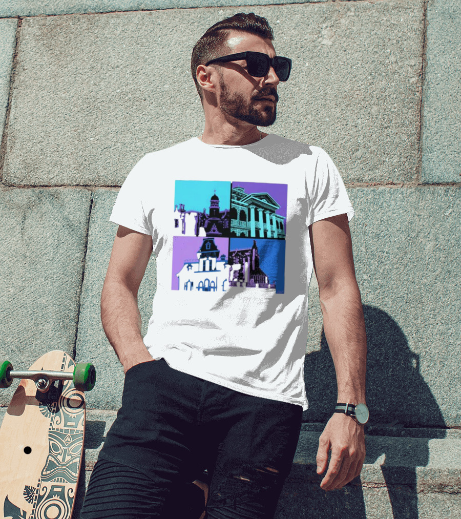 The Four Mansions Haunted Attraction Icons T-Shirt