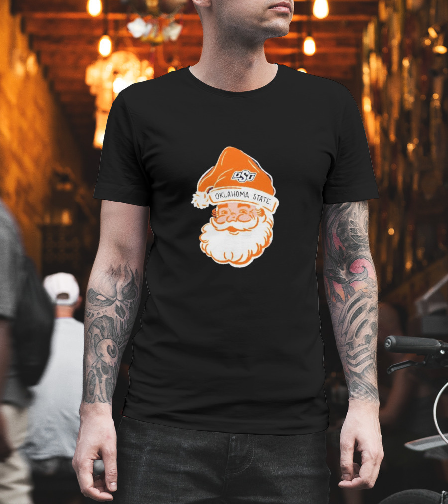 Oklahoma State Cowboys Santa Claus Christmas OSU Logo Hat T-Shirt