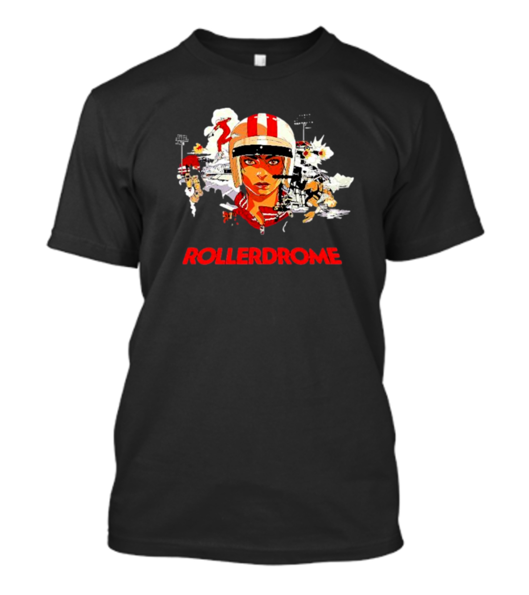 Rollerdrome Retro Futuristic Action Sports T-Shirt