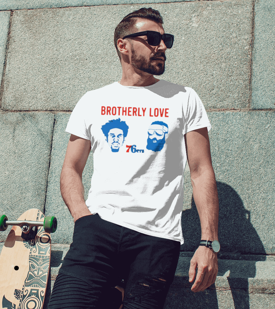 Brotherly Love 76ers Joel Embiid James Harden Philadelphia Basketball Team T-Shirt