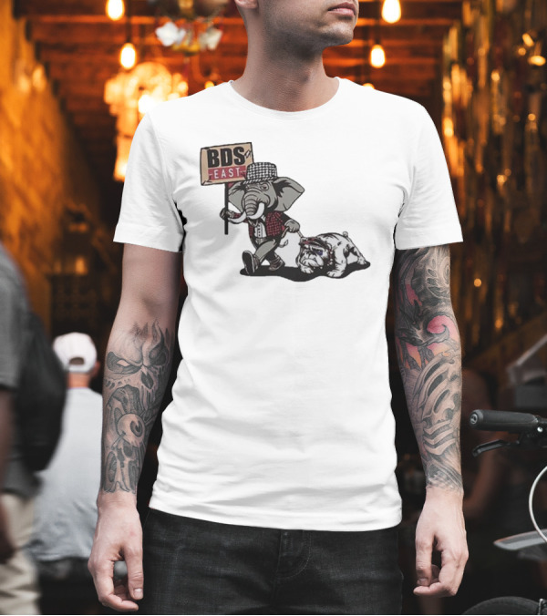 Alabama Crimson Tide Elephant with Bulldog BDS East T-Shirt Alabama Crimson Tide Elephant with Bulldog BDS East T-Shirt