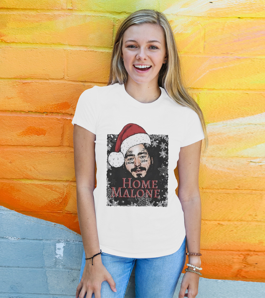 Home Malone Swea Funny Christmas Sweathirt Home Alone Sweathirt Ghost Malone Post Malone Dallas Cowboys Snowflakes Santa Hat T-Shirt