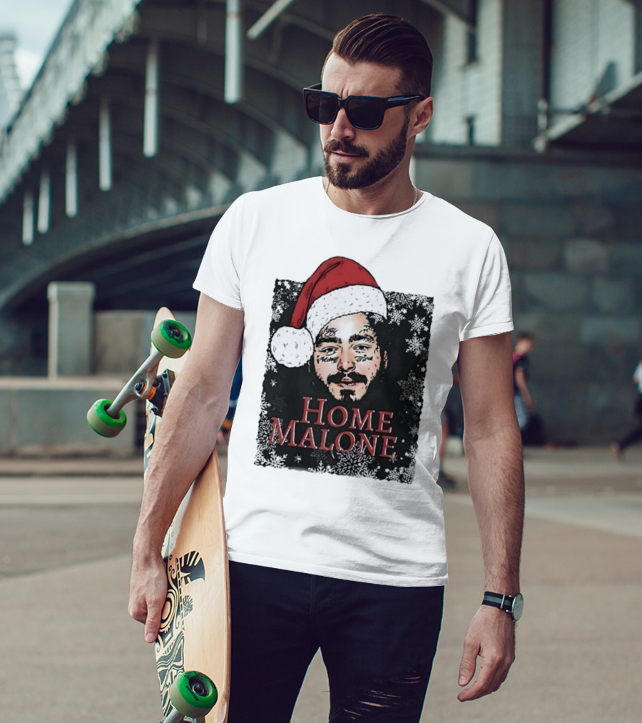 Home Malone Swea Funny Christmas Sweathirt Home Alone Sweathirt Ghost Malone Post Malone Dallas Cowboys Snowflakes Santa Hat T-Shirt