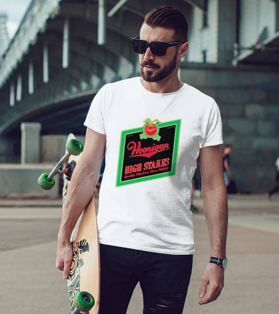 Hoonigan High Stakes Quality Mayhem Since MMXI Retro Apple Crate Label T-Shirt