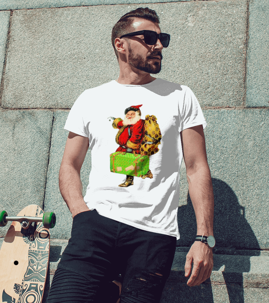 Market Designer Santa Vintage Luggage T-Shirt