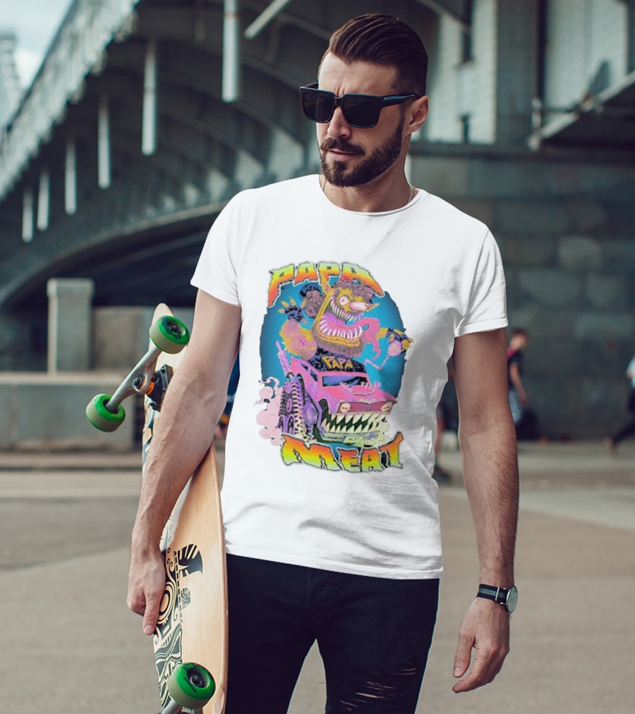 Papa Meat Crazy Monster Truck Adventure T-Shirt