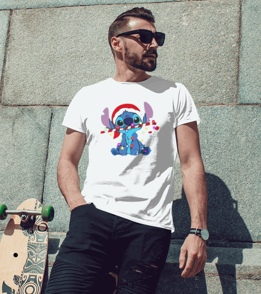 Disney Lilo And Stitch Christmas Jumper Mens Womens Kids Xmas Angel T-Shirt