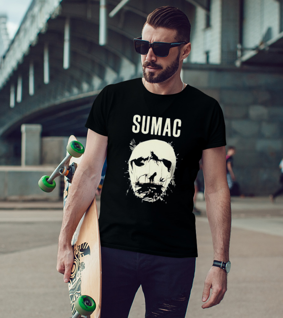 SUMAC Band Monochrome Abstract Face T-Shirt