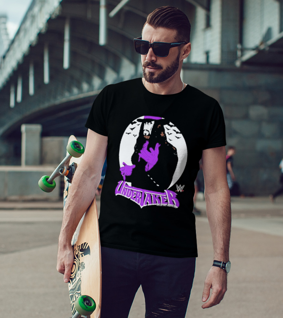 WWE Undertaker Purple Hat Bats Circle T-Shirt