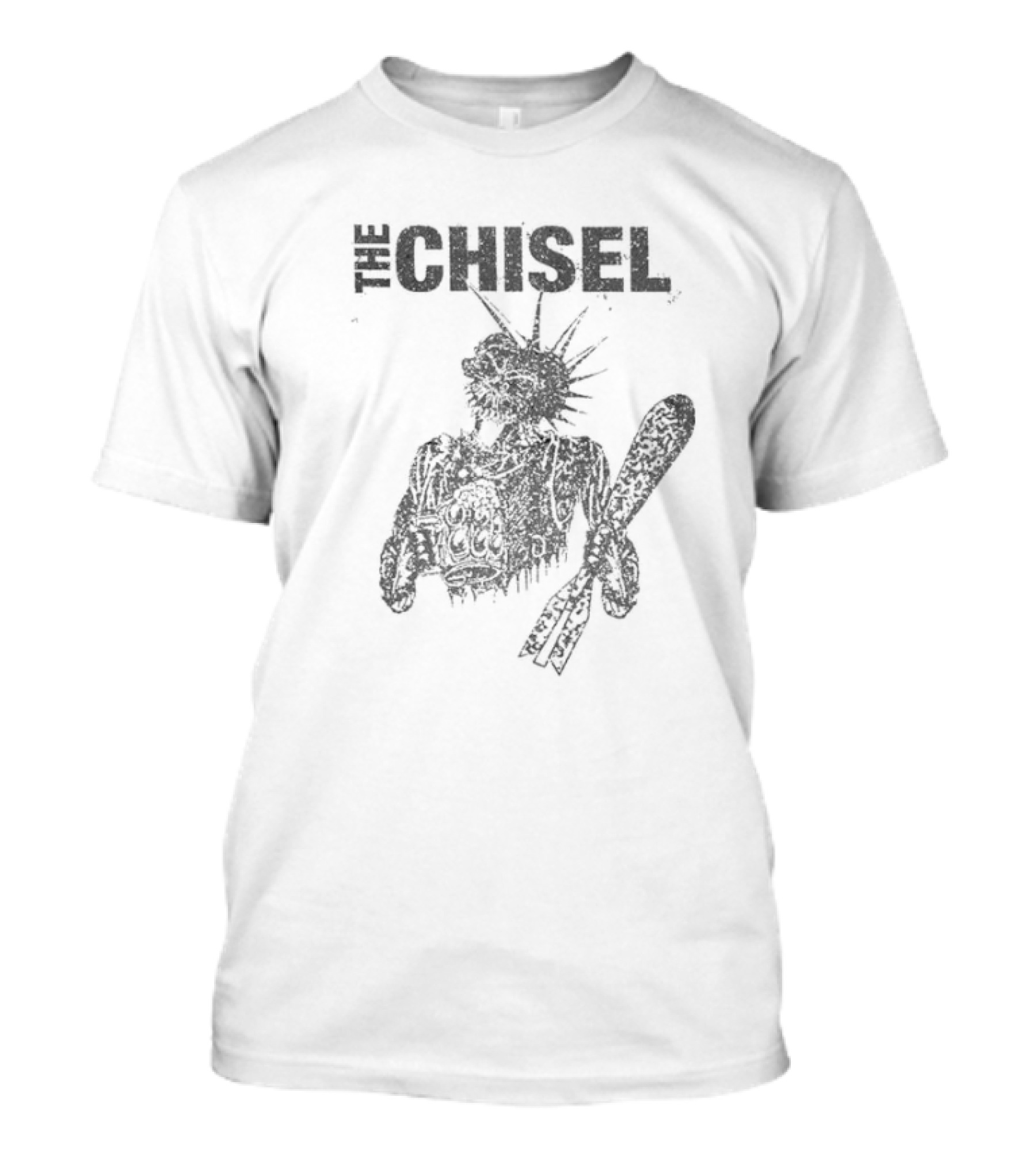 The Chisel Statue Of Liberty Skeleton With Club T-Shirt