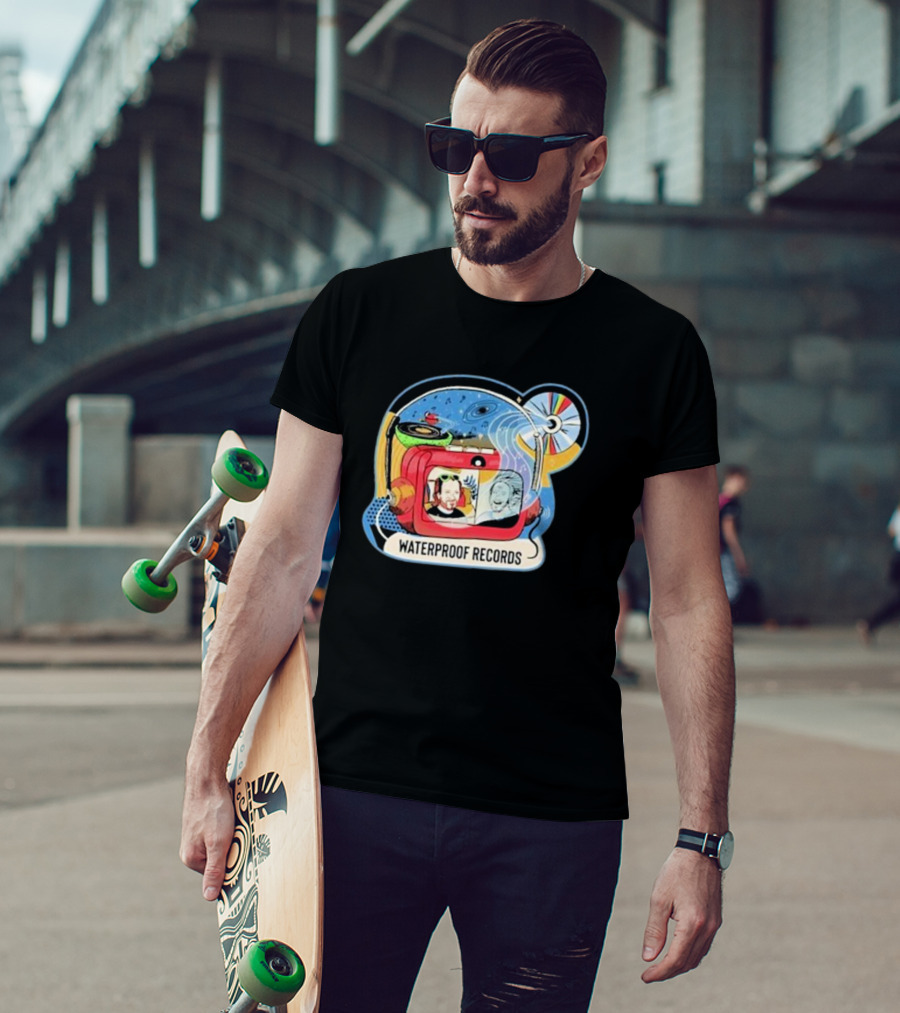 Waterproof Records Cosmic Vinyl And TV Adventure T-Shirt