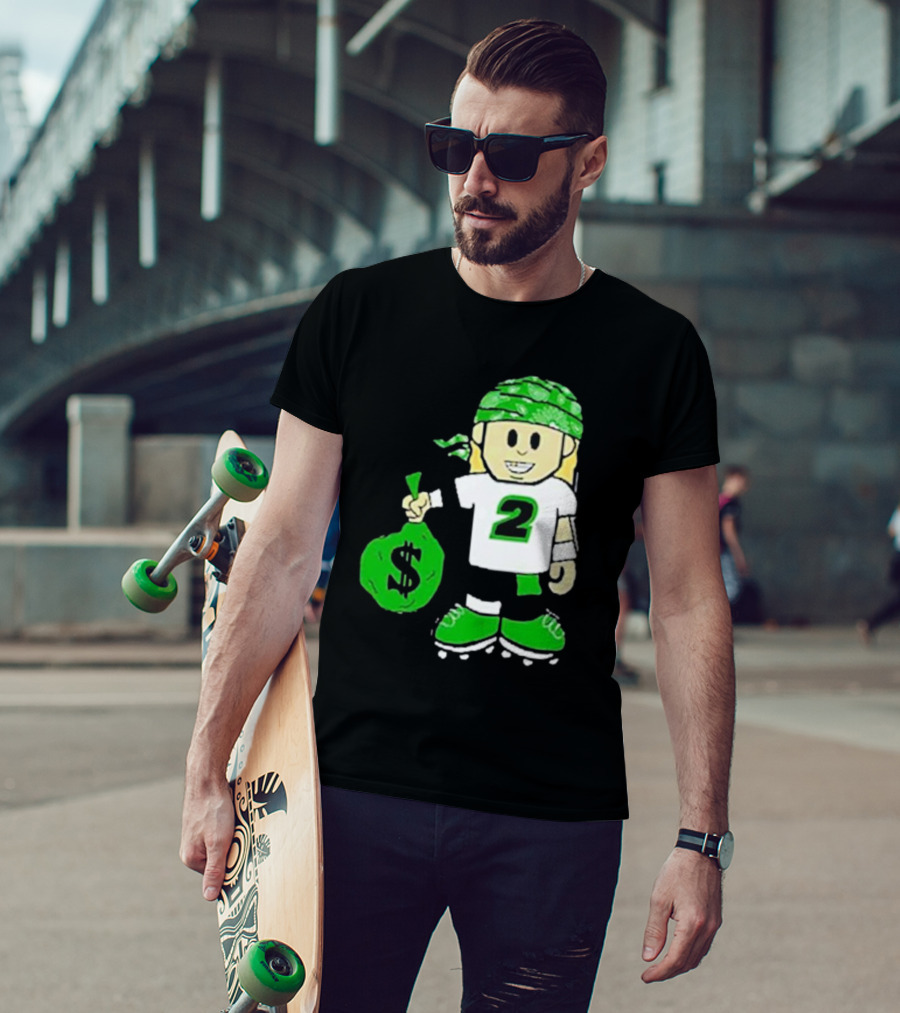 Football Player Number 2 Kids Money Bag Cartoon T-Shirt
