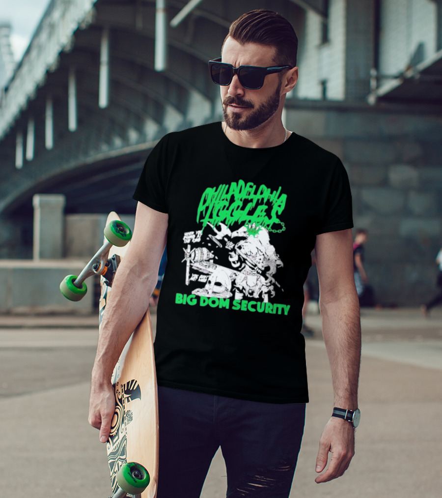 Philadelphia Eagles Big Dom Security Fierce Armored Guard With Spiked Bat T-Shirt