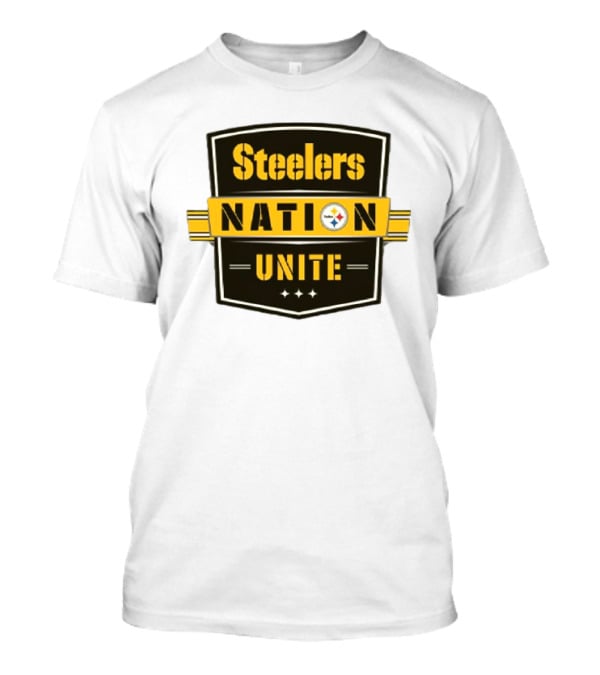 Steelers Nation Unite Emblem With Stars And Iconic Team Colors T-Shirt