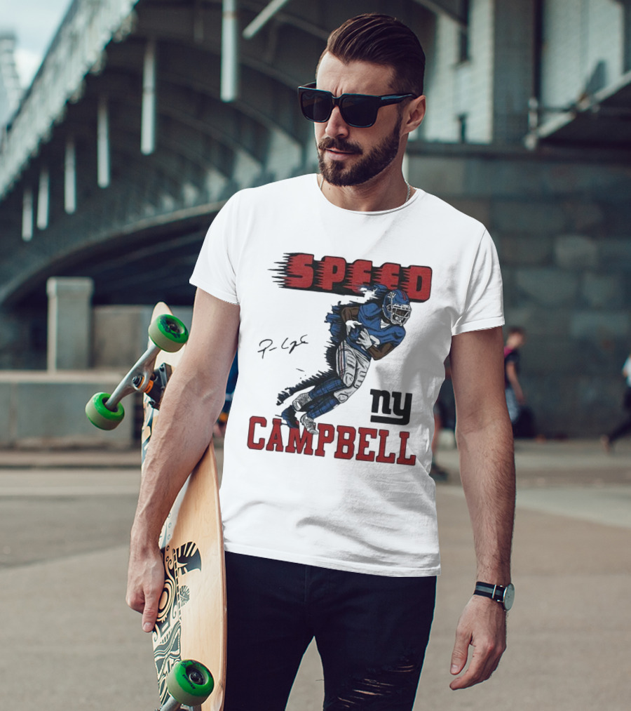 Giants Speed Campbell Signature NY Football T-Shirt