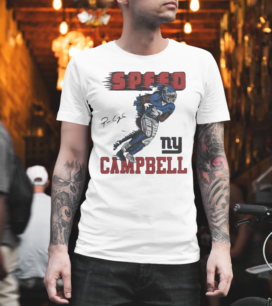 Giants Speed Campbell Signature NY Football T-Shirt