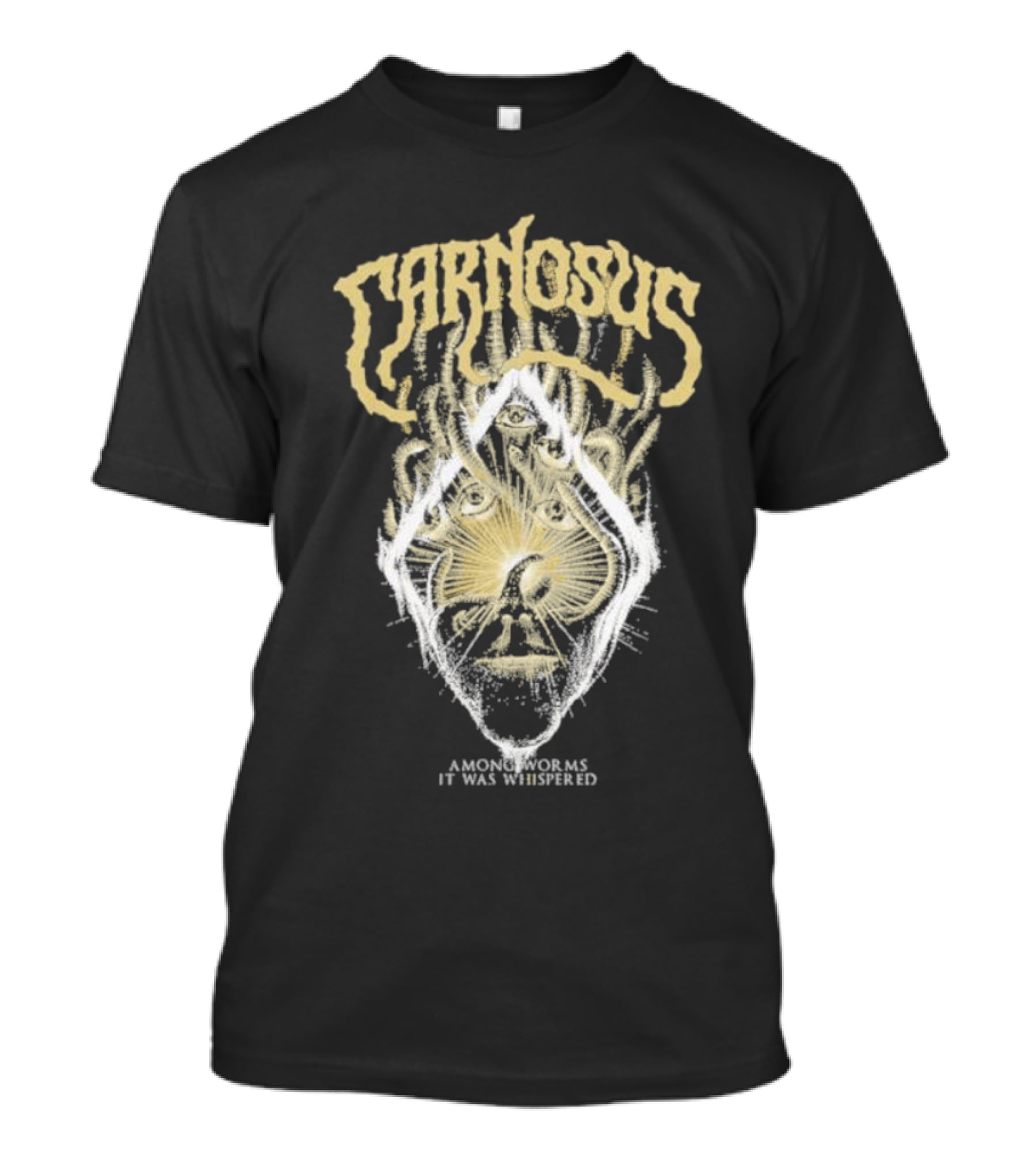 Carnosus Among Worms It Was Whispered Three-Eyed Mystical Face Enclosed In Sunburst Lines T-Shirt
