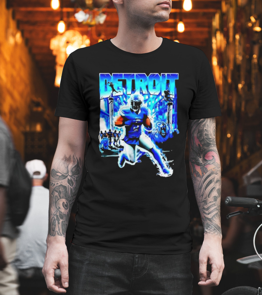 Detroit Football Lions Player Dynamic Action Official Merchandise T-Shirt