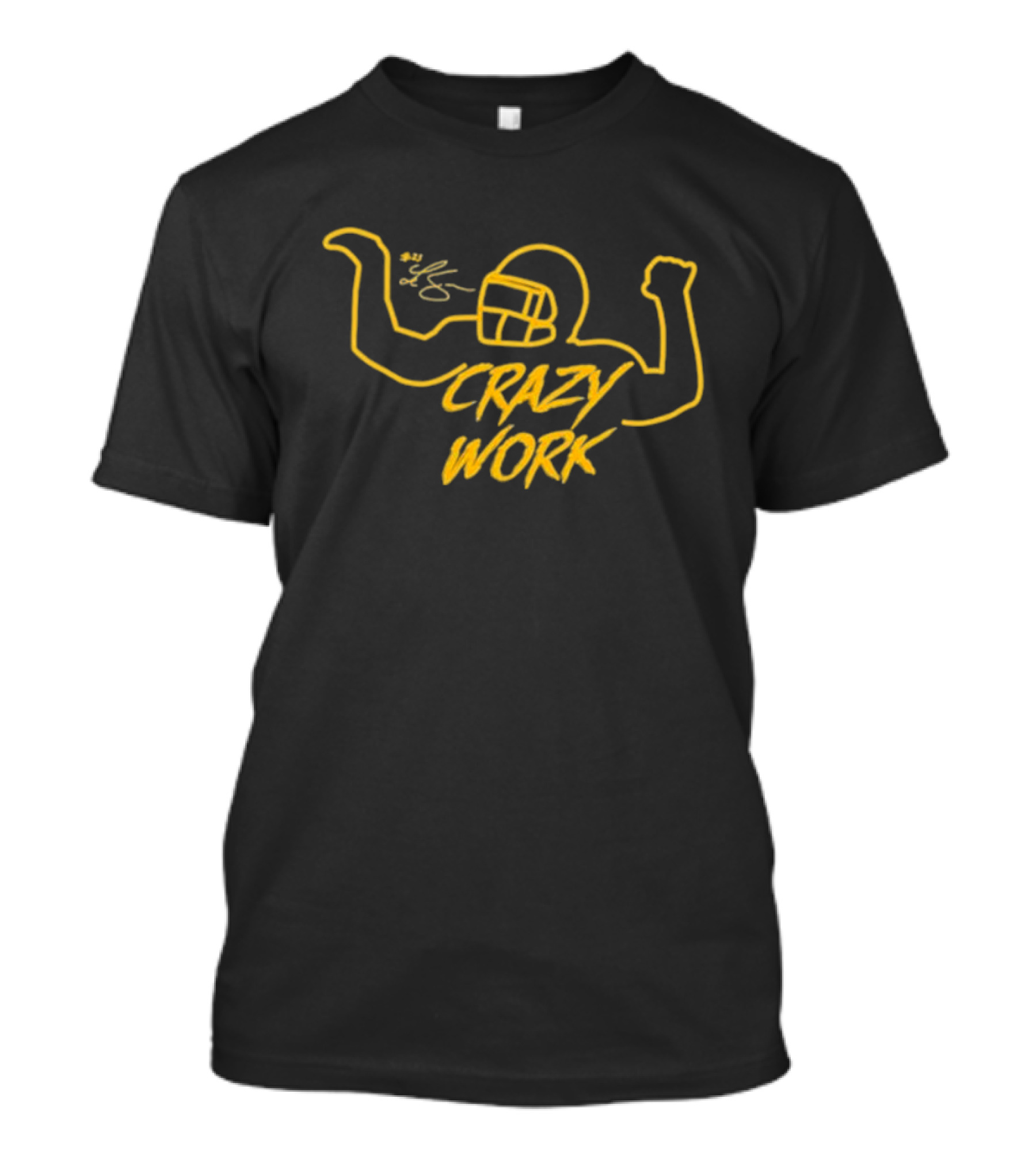 Ty Hill Crazy Work Football Helmet Flex Graphic Signature T-Shirt