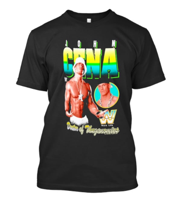 John Cena Doctor Of Thuganomics WWE Word Life Ripple Junction Navy T-Shirt