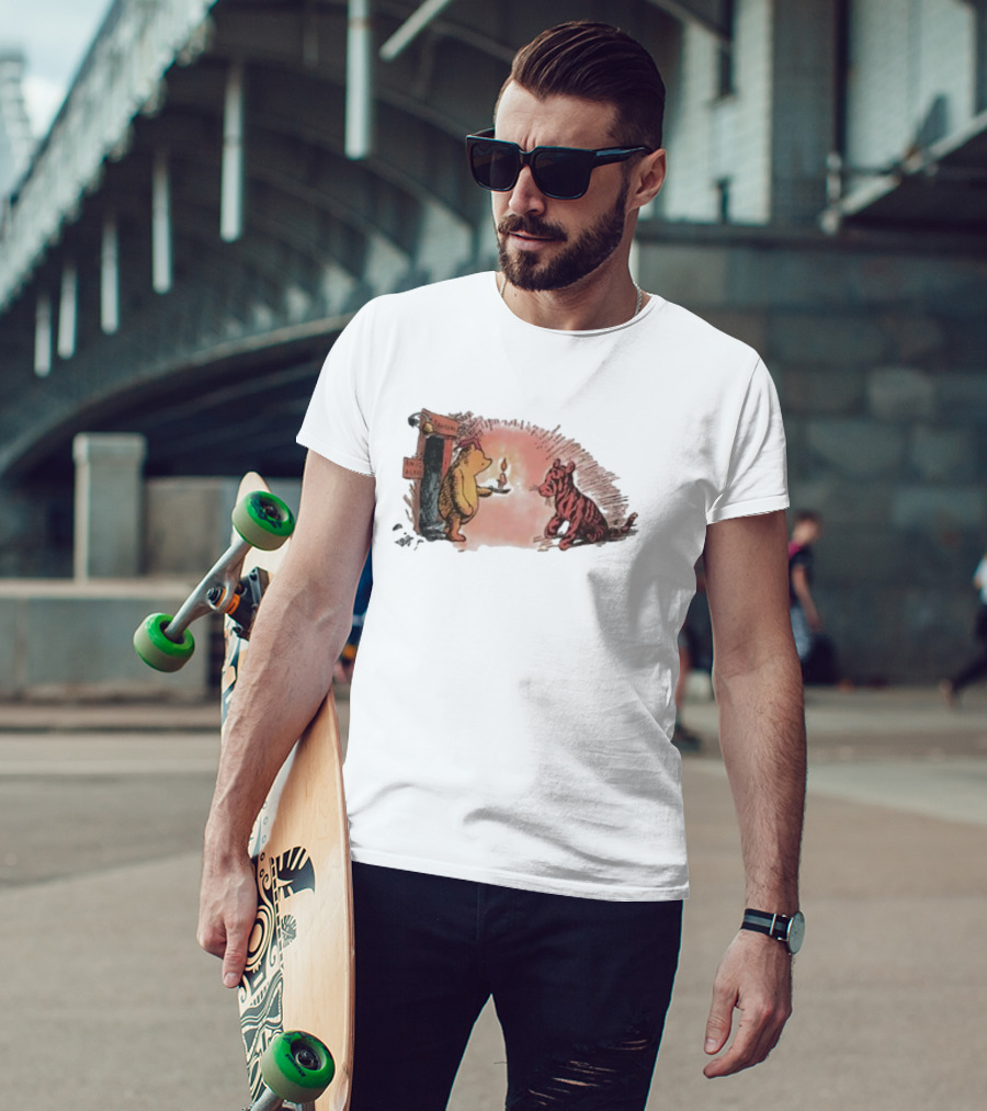 Tigger Conversation With Bear And Candle Public Domain T-Shirt