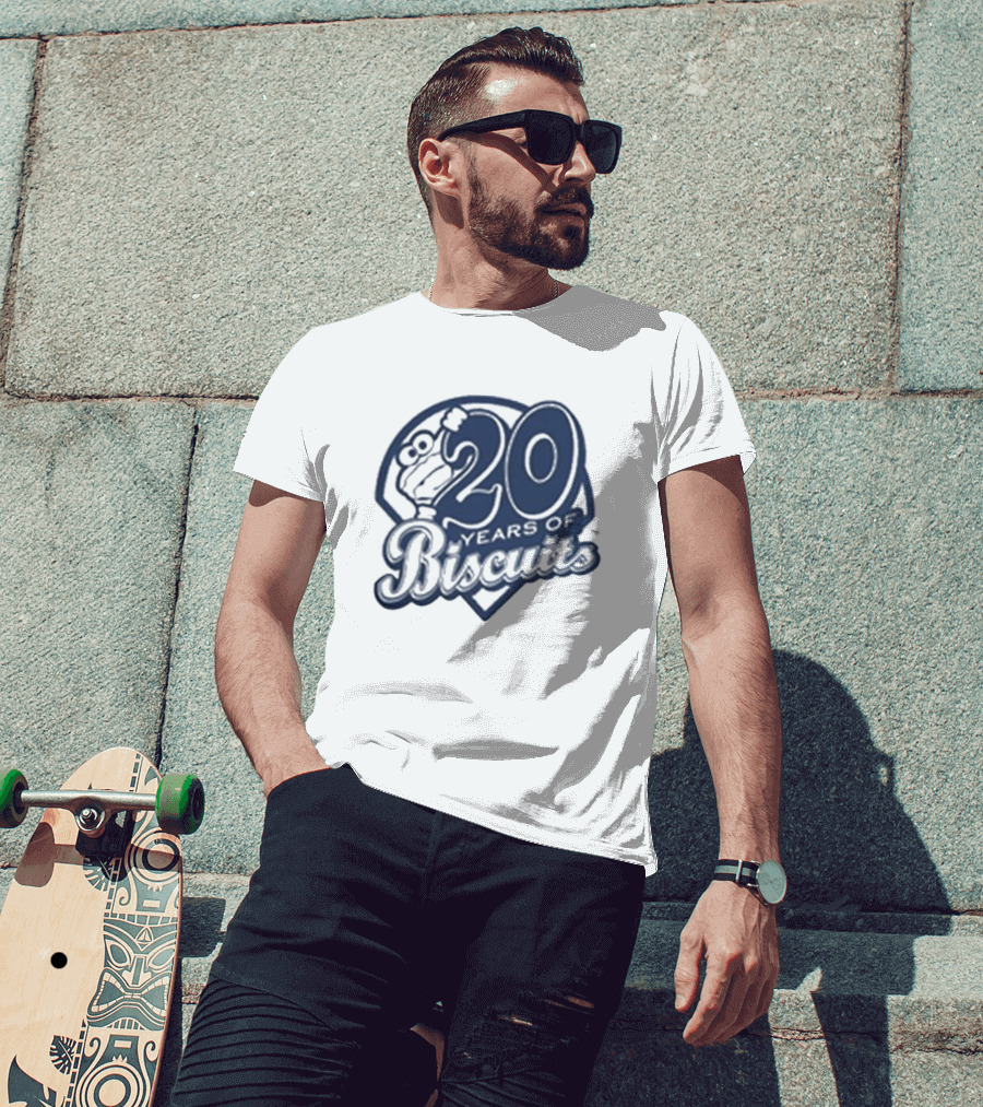 20 Years Of Biscuits Baseball Theme T-Shirt