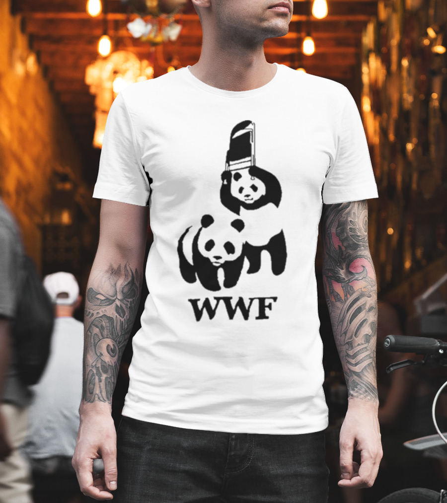 WWF Panda Fight Chair Wrestling T-Shirt