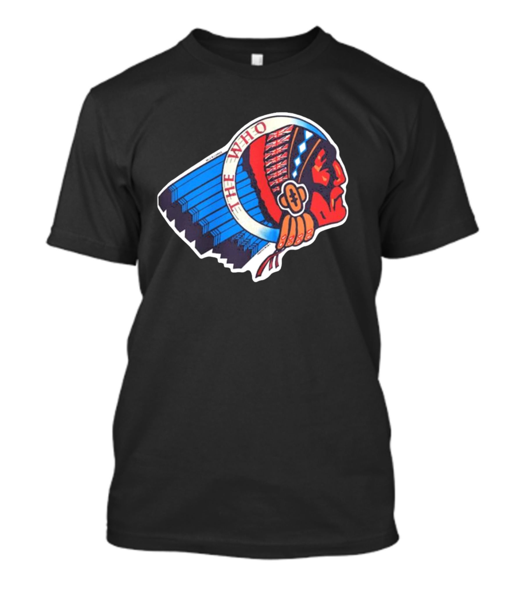 Rare The Who 1976 Vintage Logo Native American Headdress T-Shirt