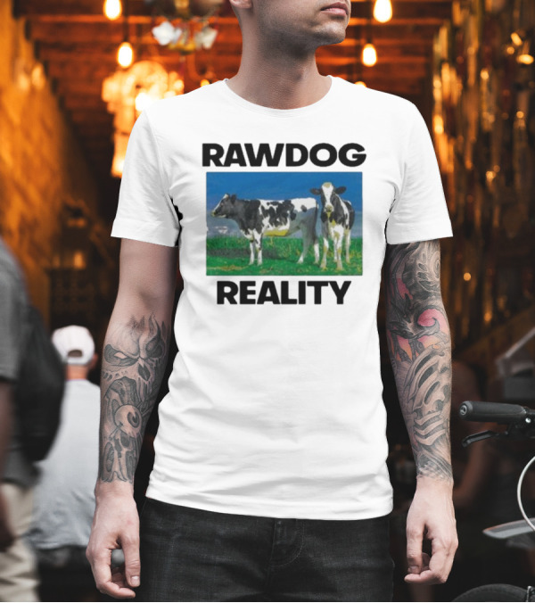 Findsleeptees Rawdog Reality Cows in Green Pasture T-Shirt Findsleeptees Rawdog Reality Cows in Green Pasture T-Shirt