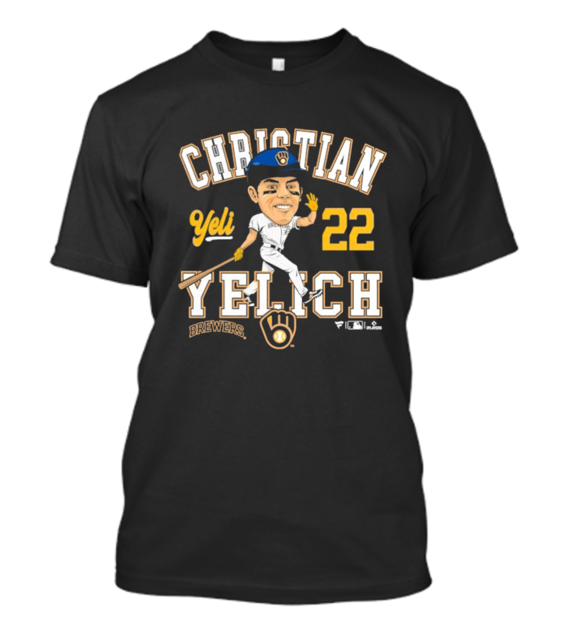 Christian Yelich Milwaukee Brewers Yeli 22 Caricature Players T-Shirt