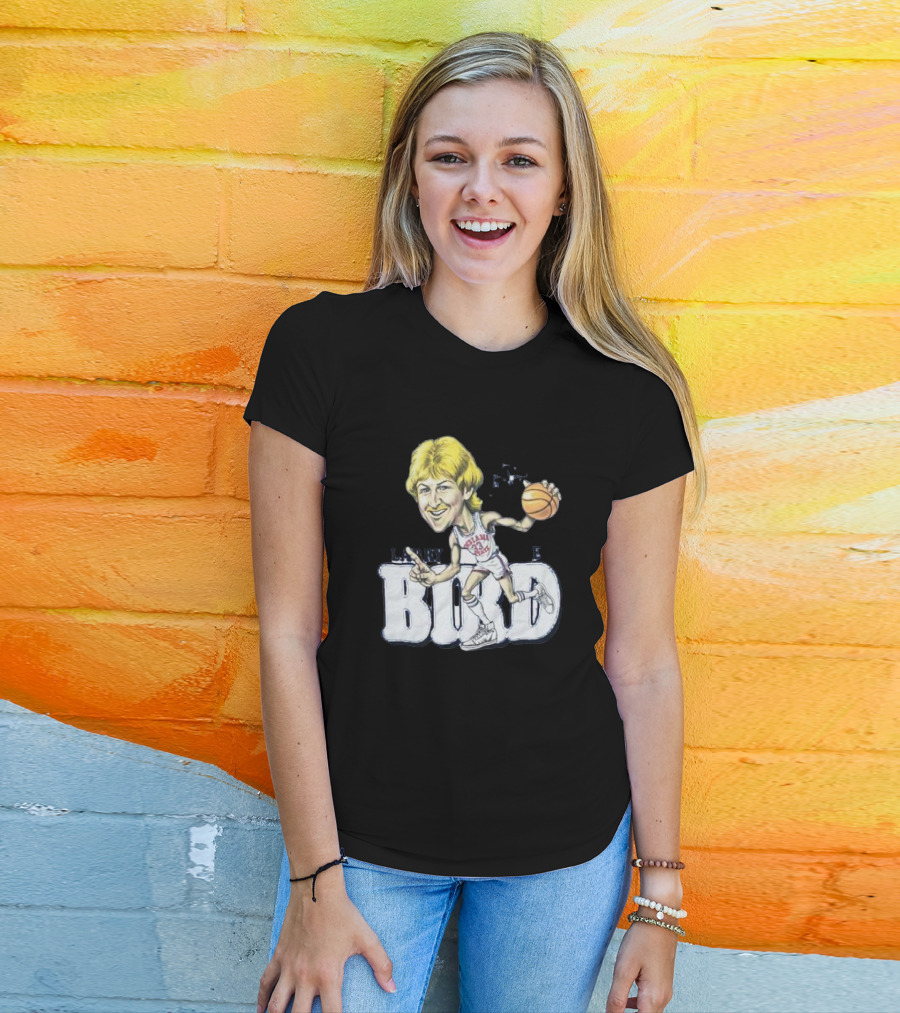 Larry Bird Indiana State Basketball Caricature Signature T-Shirt