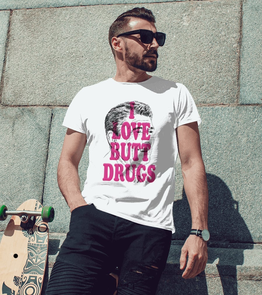 I Love Butt Drugs Retro Elvis T-Shirt
