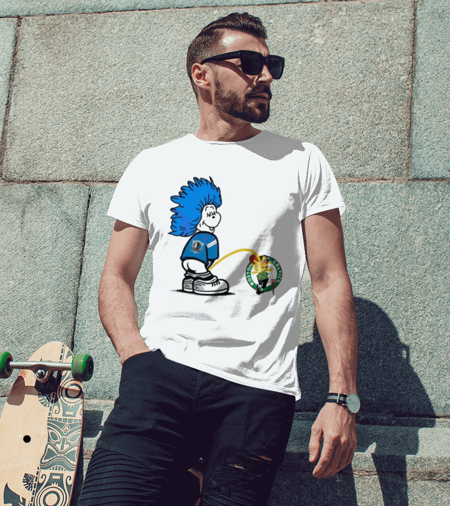Dr Seuss Thing One Dallas Mavericks Urine On Boston Celtics T-Shirt