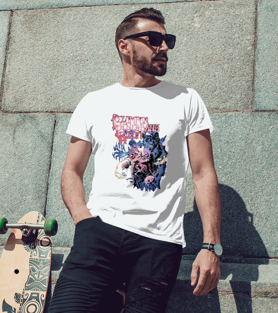 Kelompok Penerbang Roket Space Rage Psychedelic Monster T-Shirt