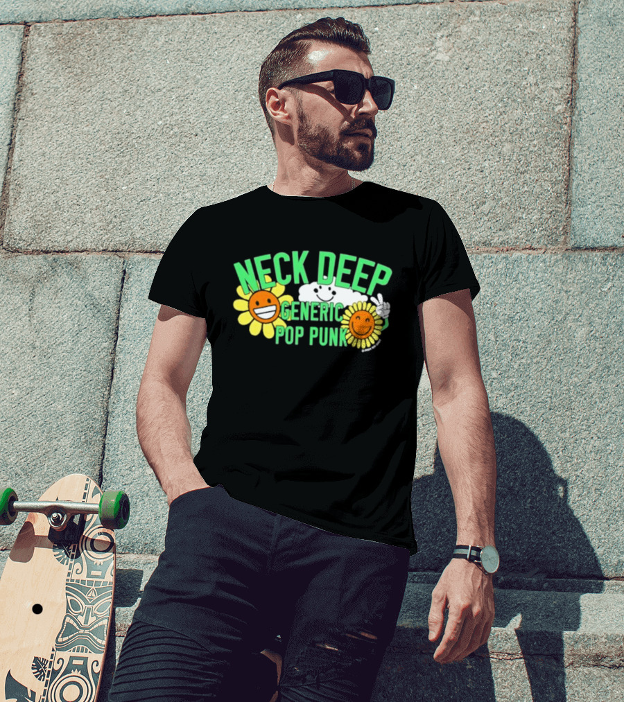 Neck Deep Generic Pop Punk Smile Floral T-Shirt