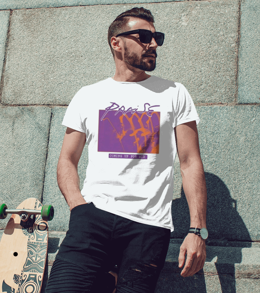 Praise Coming Up For Air Purple And Orange Abstract T-Shirt