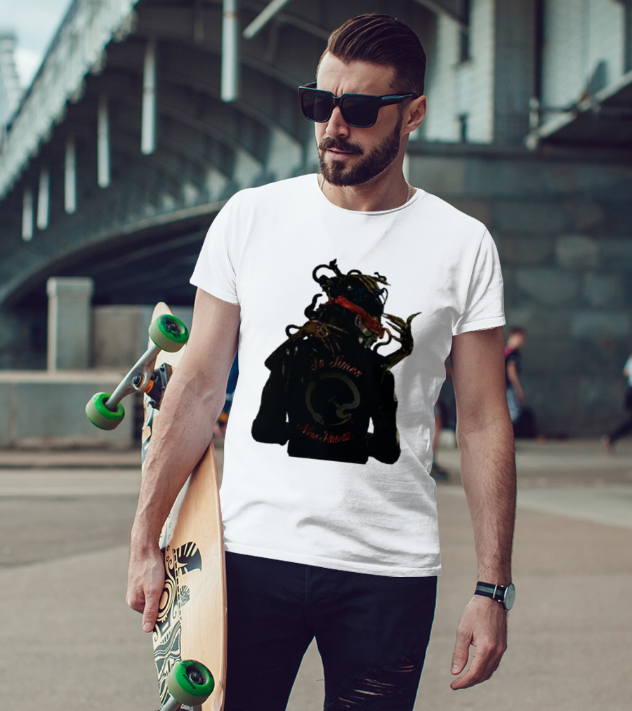 QOTSA In Times New Roman Blindfolded Figure With Entangled Hands T-Shirt