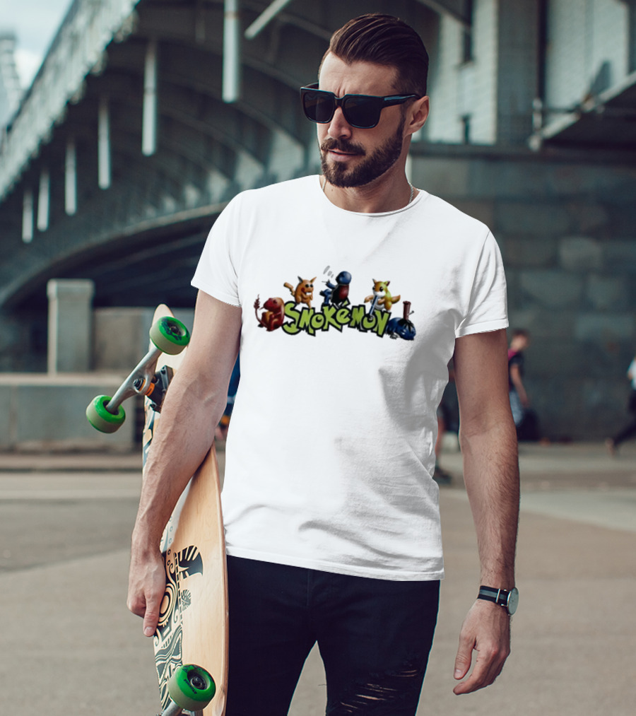 Streetwear 90s Vintage Smokemon Characters Graphics T-Shirt