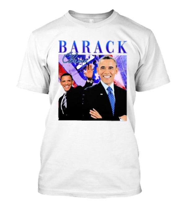 BARACK Obama Smiling Pose With Patriotic Background T-Shirt