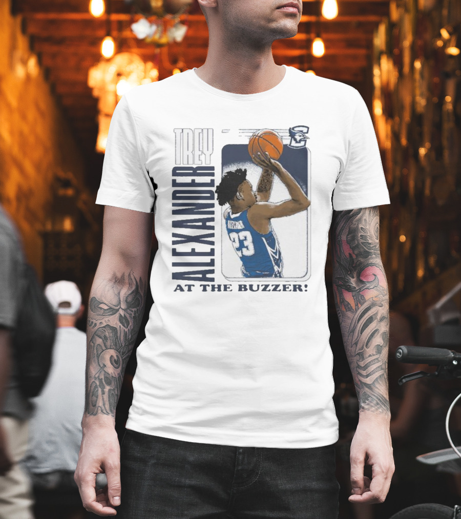 Trey Alexander 23 At The Buzzer Basketball Creighton Bluejays T-Shirt