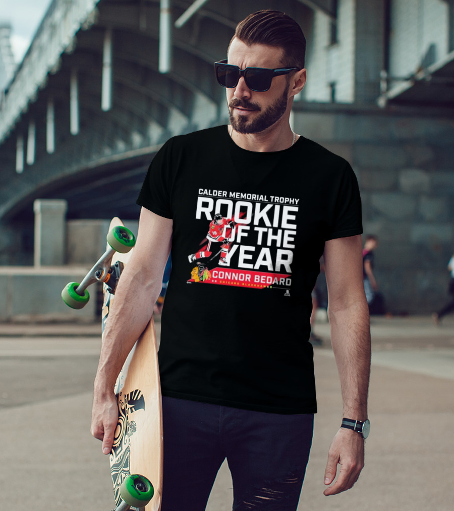 Connor Bedard Calder Memorial Trophy Rookie Of The Year 98 Chicago Blackhawks T-Shirt