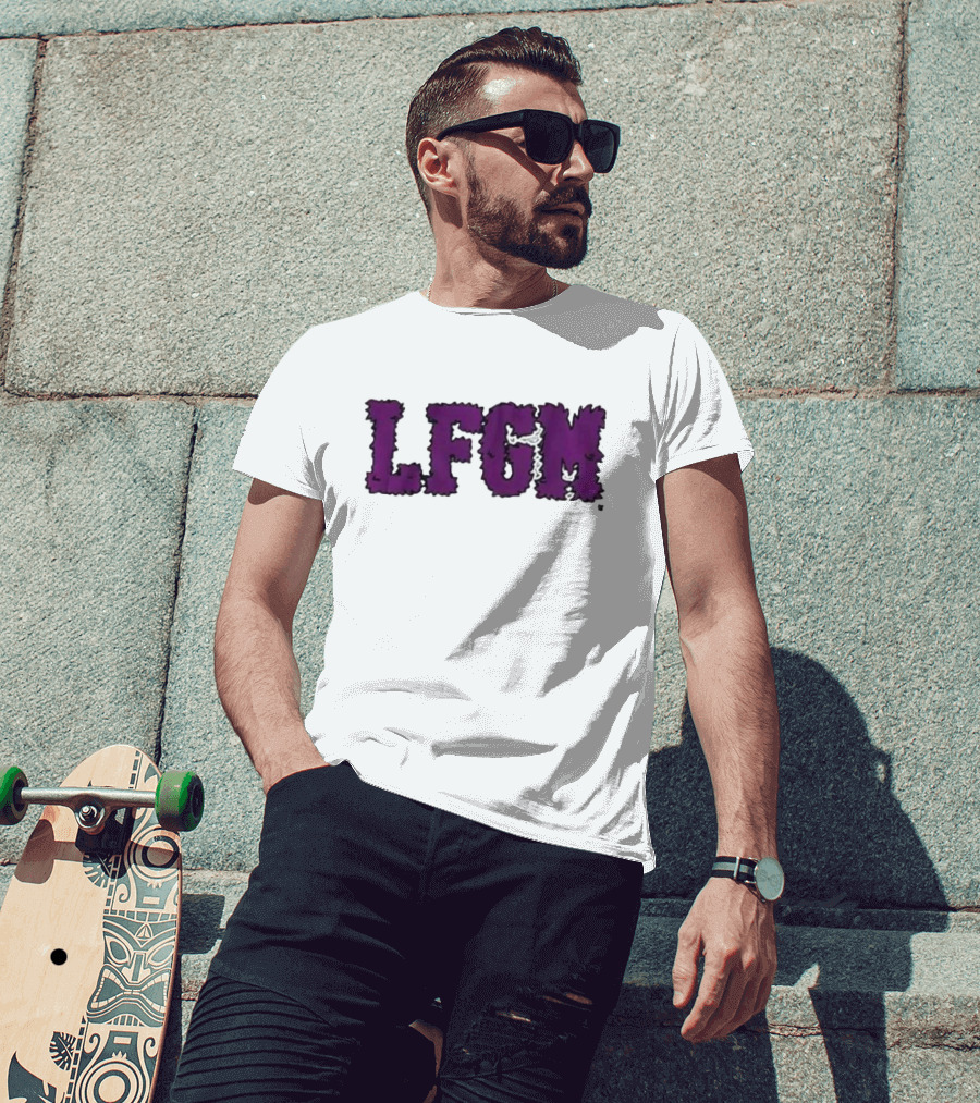 Fuzzy LFGM Purple Text T-Shirt