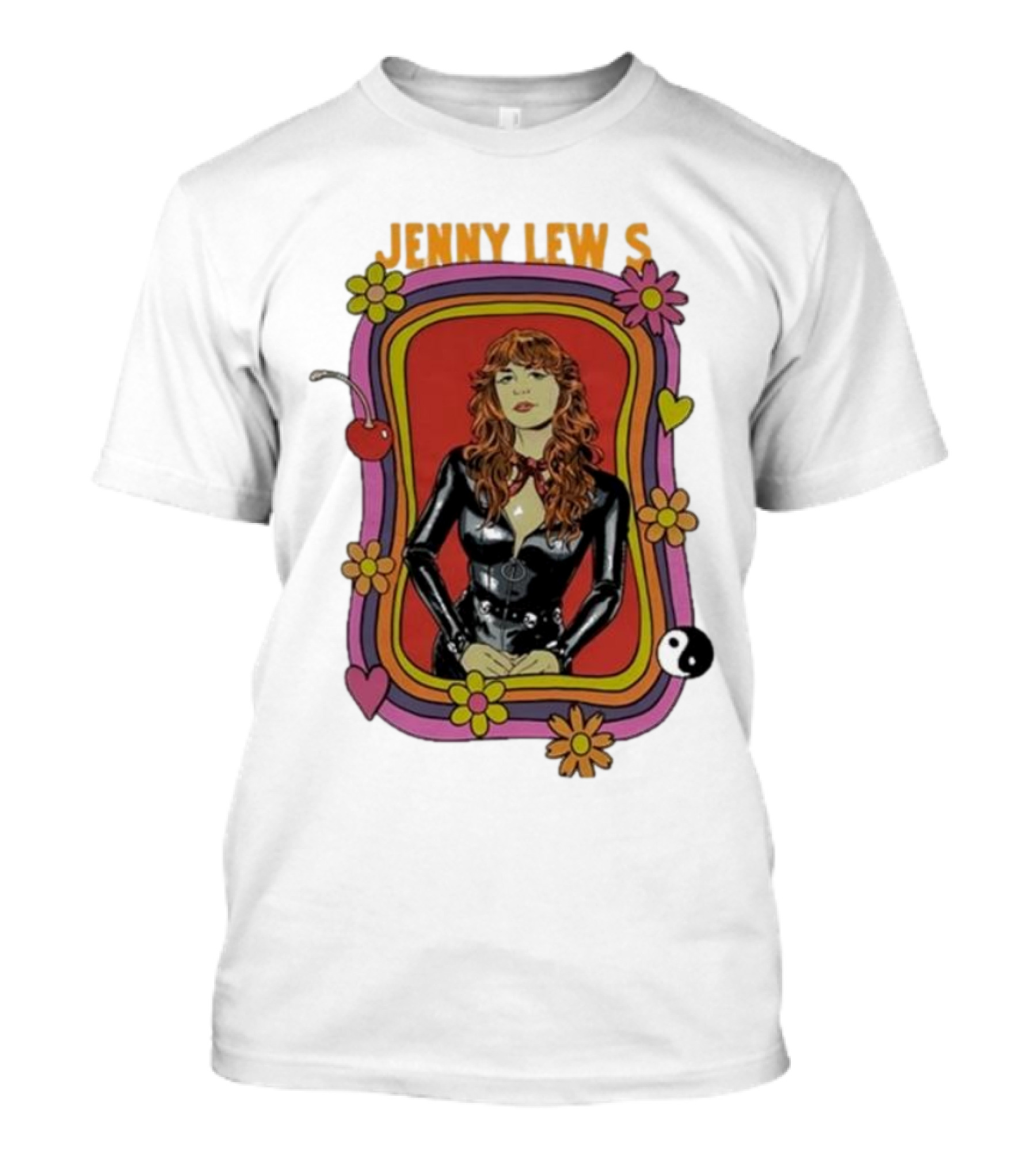 Jenny Lewis Retro Psychedelic Artwork Flowers Yin Yang T-Shirt