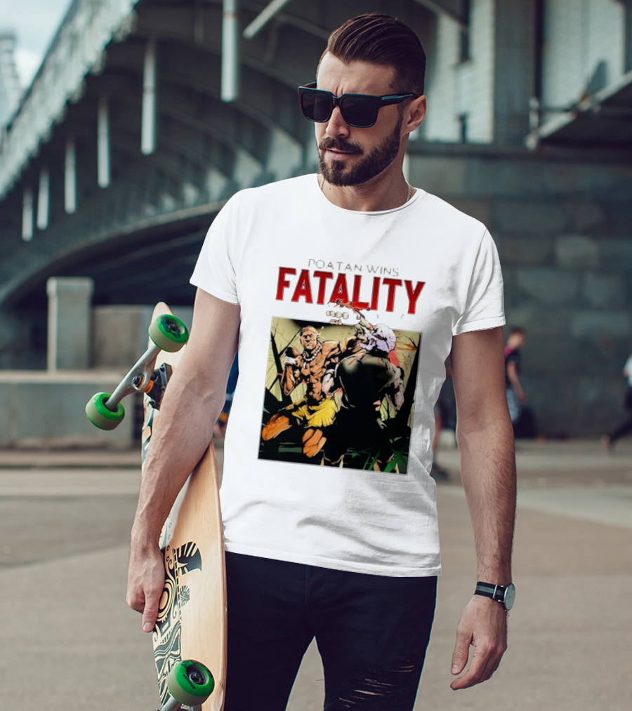 Poatan Wins Fatality Comic Style Fight Scene T-Shirt