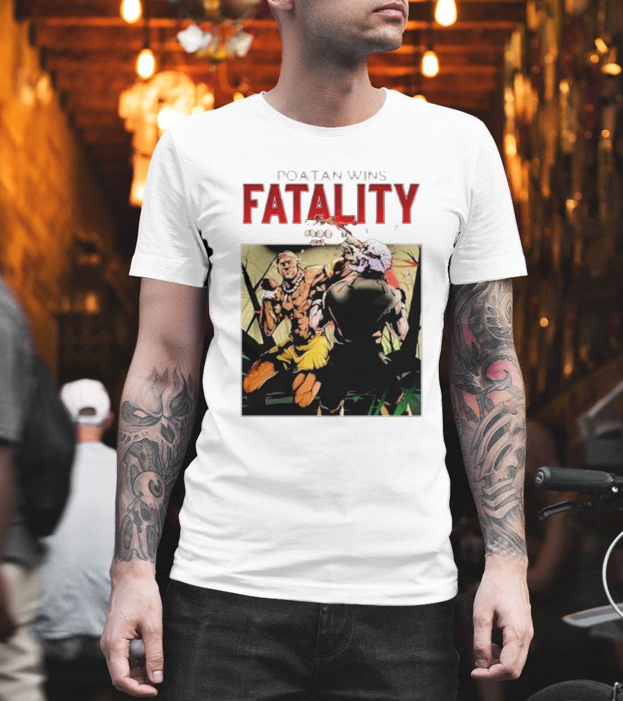 Poatan Wins Fatality Comic Style Fight Scene T-Shirt