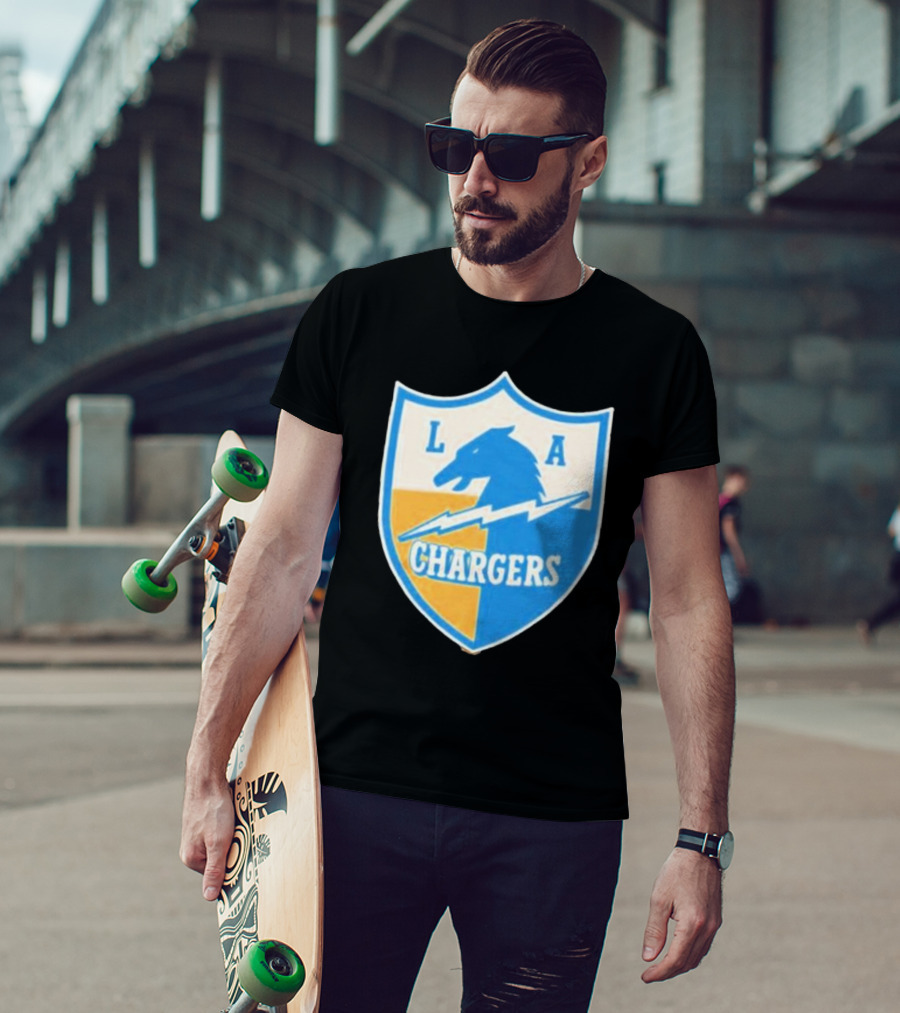 Los Angeles Chargers 1961 Vintage Logo Shield With Horse And Bolt T-Shirt